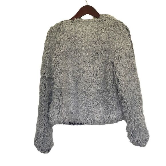 Lulus Womens Grant Grey Faux Fur Colarless Jacket medium - Picture 7 of 14